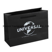 Overprinted Black Matt Gift Paper Carrier Bag with Rope Handles